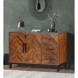 Jaipur Furniture Ltd Parquet 120 cm Sideboard - Mango Wood/Iron - L40 x W120 x H80 cm - PP Finish in Brown - thumbnail 7