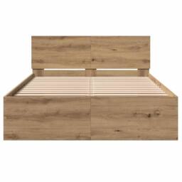 Berkfield Home Bed Frame with Headboard Artisan Oak 120 x 190 cm in Brown - thumbnail 5