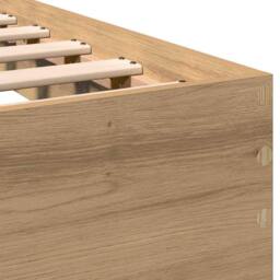 Berkfield Home Bed Frame with Headboard Artisan Oak 120 x 190 cm in Brown - thumbnail 9