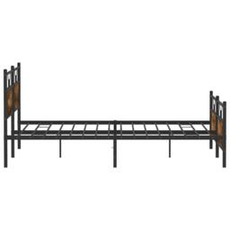 Berkfield Home Metal Bed Frame without Mattress Smoked Oak 160x200 cm in Brown - thumbnail 7