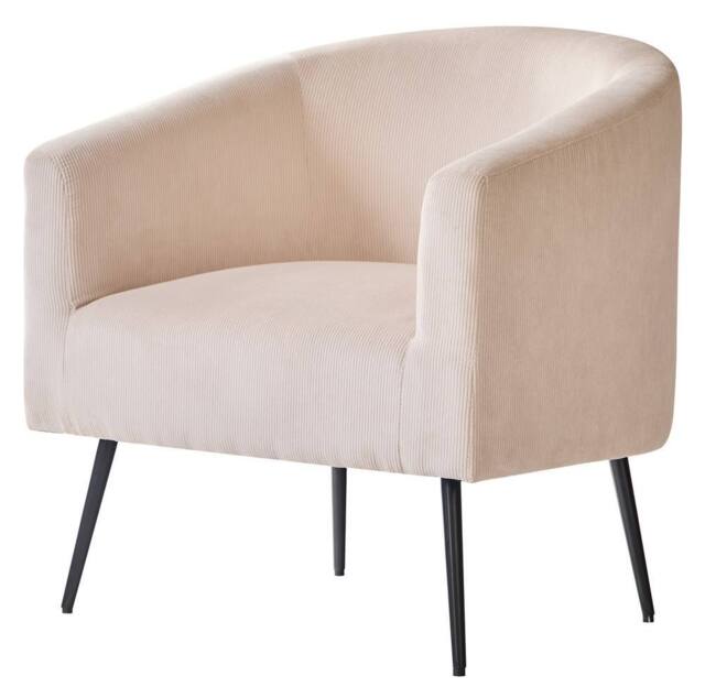 Nordlys Scandinavian Design Metal Leg Lounge Chair in Cream - image 1