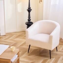 Nordlys Scandinavian Design Metal Leg Lounge Chair in Cream - thumbnail 6
