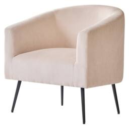 Nordlys Scandinavian Design Metal Leg Lounge Chair in Cream - thumbnail 1