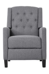 Living and Home Single Upholstered Sofa Pushback Recliner Chair Armchair in Grey - thumbnail 4