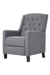 Living and Home Single Upholstered Sofa Pushback Recliner Chair Armchair in Grey - thumbnail 5