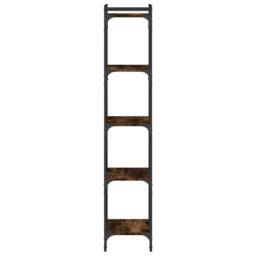 Berkfield Home Bookcase 5-Tier Smoked Oak 40x30x154 cm Engineered Wood in Brown - Size: 40 x 30 x 154 cm - thumbnail 5