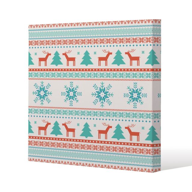 Benjamin Tate Design Christmas traditional knitted (canvas) / 46 x 46 x 4cm in Natural - Size: 46 x 46 x 4 cm - image 1