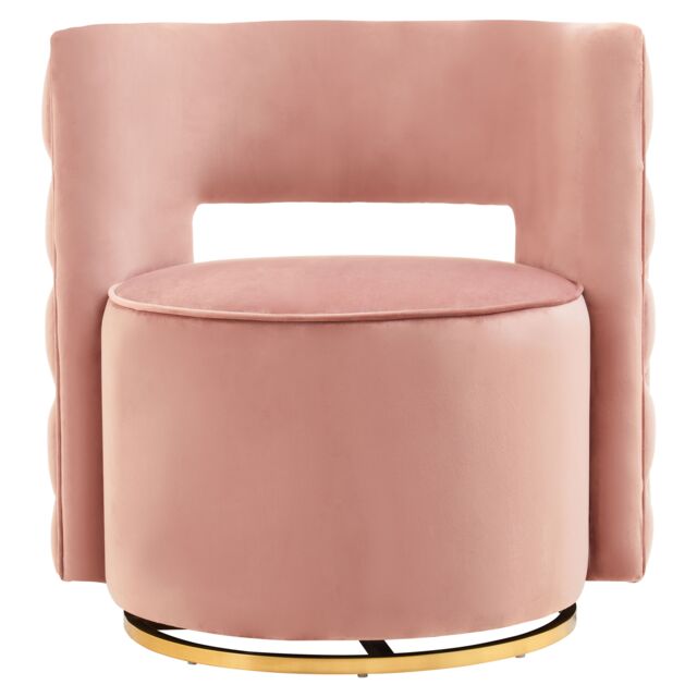 Orsina Blue Velvet Swivel Arm Chair, Comfortable Arm Chair with 360 Rotation, Contemporary Velvet Chair for Home in Pink - image 1