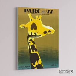 "Artery8 Paul Colin Dahomey Nature Reserve Advert Canvas Wall Art Print in Yellow - Size: W24"" x H32""" - thumbnail 2
