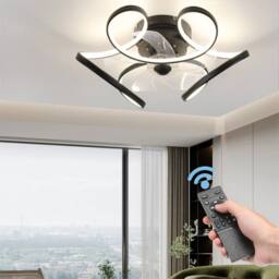 Nordara Smart LED Ceiling Fan with Light Remote Control 6-Speed Quiet Motor in Black - thumbnail 4