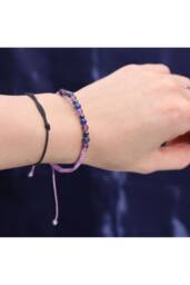 KDMD Aquarius Zodiac Crystal Candle & Gemstone Bracelet Set in Blue - thumbnail 4