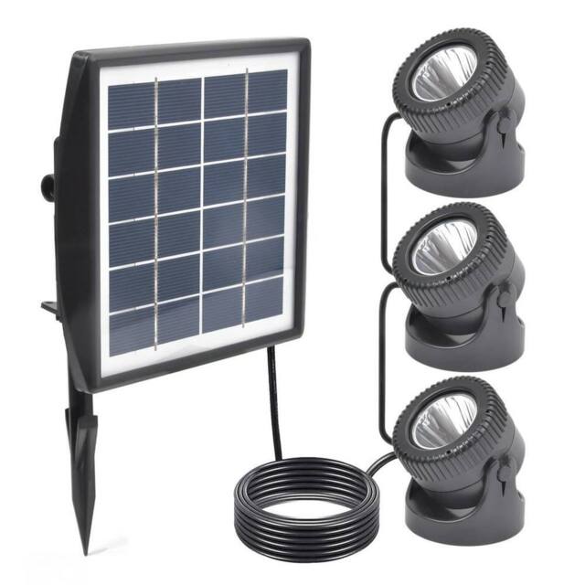 NESTLUNE Solar Powered Pond Lights 3 IN 1 RGB LED Submersible in Black - image 1