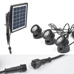 NESTLUNE Solar Powered Pond Lights 3 IN 1 RGB LED Submersible in Black - thumbnail 5