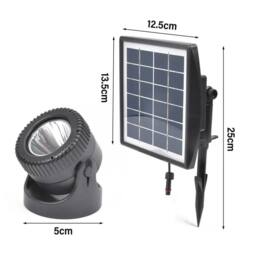 NESTLUNE Solar Powered Pond Lights 3 IN 1 RGB LED Submersible in Black - thumbnail 2