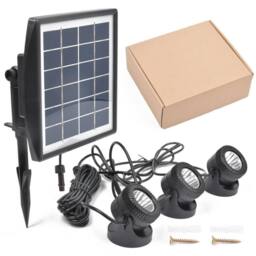 NESTLUNE Solar Powered Pond Lights 3 IN 1 RGB LED Submersible in Black - thumbnail 4