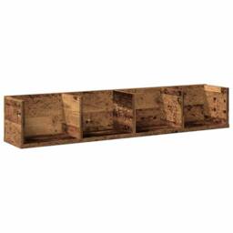 Berkfield Home CD Wall Shelf Old Wood 100x18x18 cm Engineered Wood in Brown - Size: 100 x 18 x 18 cm