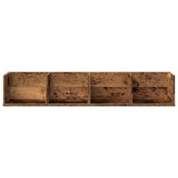 Berkfield Home CD Wall Shelf Old Wood 100x18x18 cm Engineered Wood in Brown - Size: 100 x 18 x 18 cm - thumbnail 4