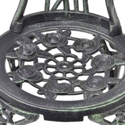 Berkfield Home Decorative Bistro Chairs 2 pcs Cast Aluminium Green - thumbnail 4