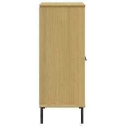 Berkfield Home Bookcase with Metal Legs Brown 90x35x90.5 cm Solid Wood OSLO in Light Brown - thumbnail 6