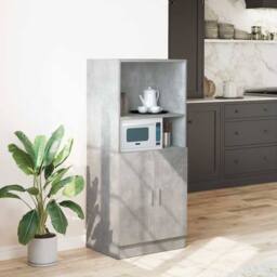 Berkfield Home Kitchen Cabinet Concrete Grey 57x41.5x131.5 cm Engineered Wood - thumbnail 2
