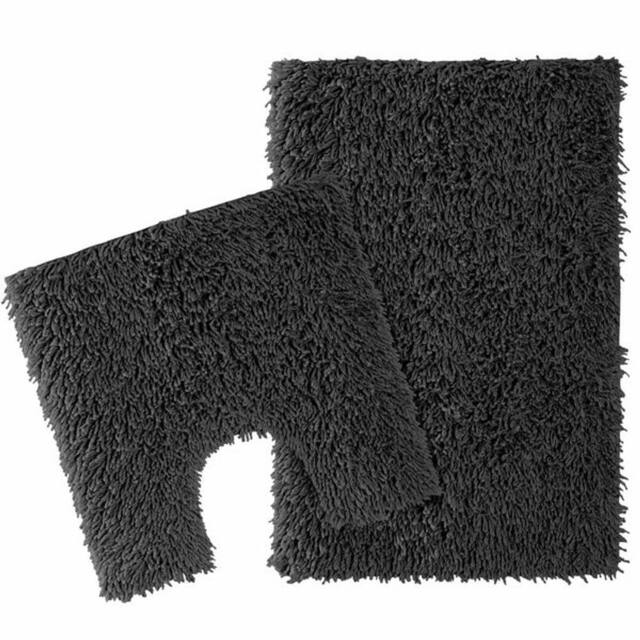 New Edge Blinds Como Bath Mat Set in Black - image 1