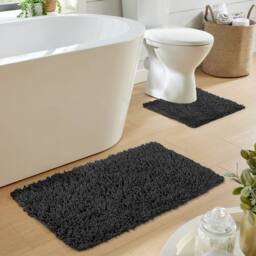 New Edge Blinds Como Bath Mat Set in Black - thumbnail 2
