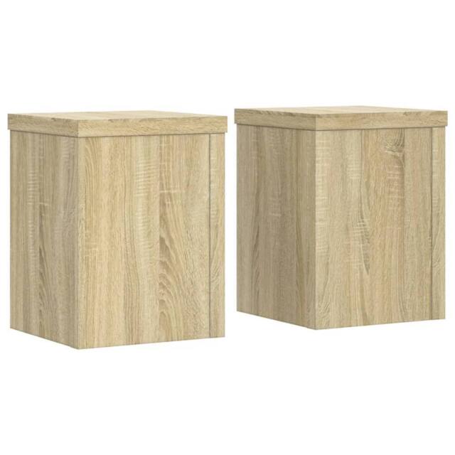Berkfield Home Plant Stands 2 pcs Sonoma Oak 15x15x20 cm Engineered Wood in Light Tan - Size: 15 x 15 x 20 cm - image 1