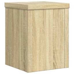 Berkfield Home Plant Stands 2 pcs Sonoma Oak 15x15x20 cm Engineered Wood in Light Tan - Size: 15 x 15 x 20 cm - thumbnail 7