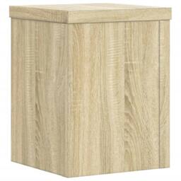 Berkfield Home Plant Stands 2 pcs Sonoma Oak 15x15x20 cm Engineered Wood in Light Tan - Size: 15 x 15 x 20 cm - thumbnail 4