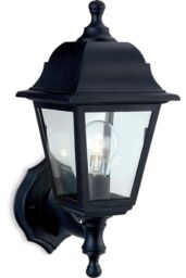 Netlighting Oslo 1 Light Outdoor Wall Lantern UplightDownlight Black Resin IP44 E27 - thumbnail 2