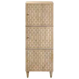 Berkfield Home Highboard 40x33x110 cm Solid Wood Mango in Brown - Size: 40 x 33 x 110 cm - thumbnail 3