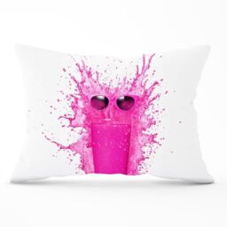 Warren Reed - Designer Pink Splashart Glass Cushions - Size: 60 cm x 60 cm - thumbnail 1