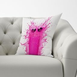 Warren Reed - Designer Pink Splashart Glass Cushions - Size: 60 cm x 60 cm - thumbnail 3