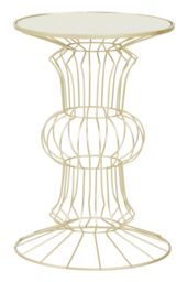 Orsina Practical Light Gold Finish Frame Table, Compact Side Table For Livingroom, Mirrored Top Small Lounge Table - thumbnail 1