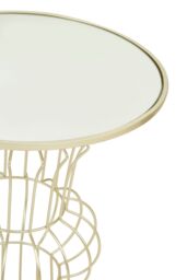 Orsina Practical Light Gold Finish Frame Table, Compact Side Table For Livingroom, Mirrored Top Small Lounge Table - thumbnail 2