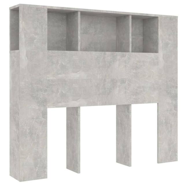 Berkfield Home Headboard Cabinet Concrete Grey 120x18.5x104.5 cm - image 1