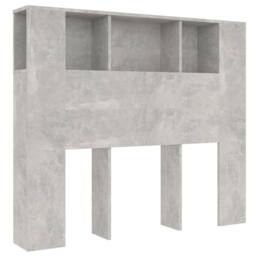 Berkfield Home Headboard Cabinet Concrete Grey 120x18.5x104.5 cm - thumbnail 1