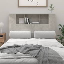 Berkfield Home Headboard Cabinet Concrete Grey 120x18.5x104.5 cm - thumbnail 2