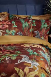 Wylder Aranya Exotic Animal Velvet Duvet Cover Set in Orange - Size: Double - thumbnail 3