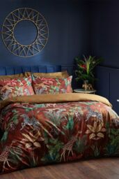 Wylder Aranya Exotic Animal Velvet Duvet Cover Set in Orange - Size: Double - thumbnail 2