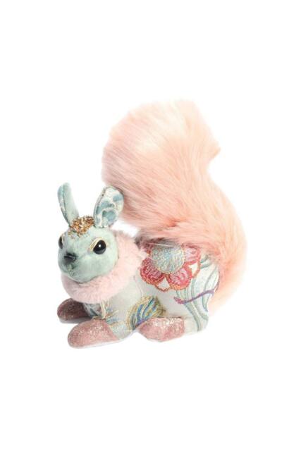 KDMD Sage Green & Pink Embroidered Squirrel 16cm 35cm - image 1