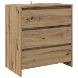 Berkfield Home 3 Piece Sideboard Artisan Oak Engineered Wood in Brown - thumbnail 6