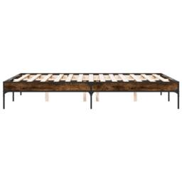 Berkfield Home Durable Bed Frame without Mattress Smoked Oak 120x200 cm in Brown - Size: Small Double - thumbnail 5