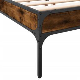 Berkfield Home Durable Bed Frame without Mattress Smoked Oak 120x200 cm in Brown - Size: Small Double - thumbnail 7