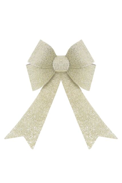 VFM e-Store Tinsel light Up Bow Christmas Decoration X Champagne in Ivory - image 1