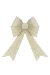 VFM e-Store Tinsel light Up Bow Christmas Decoration X Champagne in Ivory - thumbnail 1