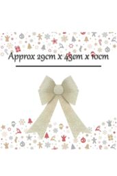 VFM e-Store Tinsel light Up Bow Christmas Decoration X Champagne in Ivory - thumbnail 2