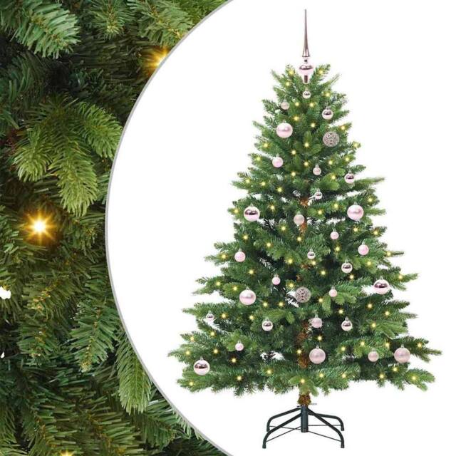 Berkfield Home Artificial Christmas Tree with 150 LEDs Green 150 cm PE & PVC - image 1