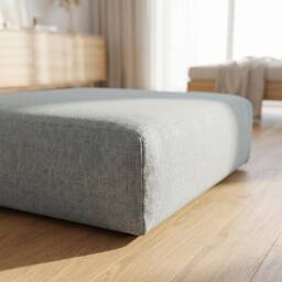 Abakus Direct Tokyo Footstool Basket Weave Fabric in Grey - thumbnail 4