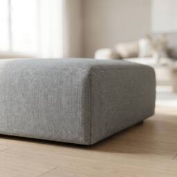 Abakus Direct Tokyo Footstool Basket Weave Fabric in Grey - thumbnail 2